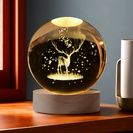 Luminous Galaxy Crystal Ball Decoration 3D Laser Inner Carving