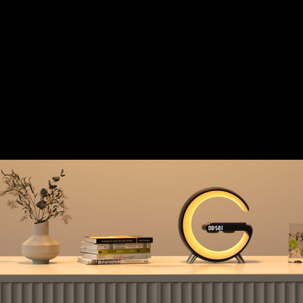 Intelligent G-Shaped LED Lamp with Bluetooth Speaker & Wireless Charger