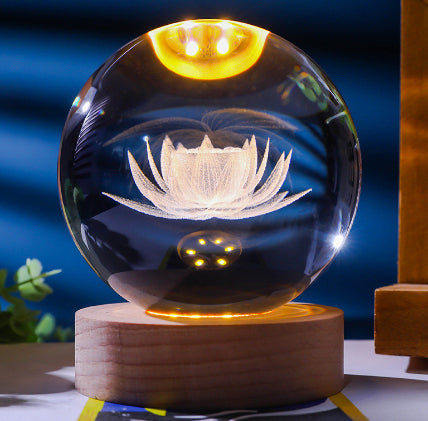 Luminous Galaxy Crystal Ball Decoration 3D Laser Inner Carving