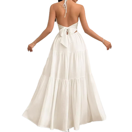 Women's Sexy Backless Halter Maxi Dress – Summer Collection