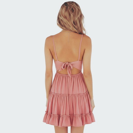 Lace Ruffle Mini Dress